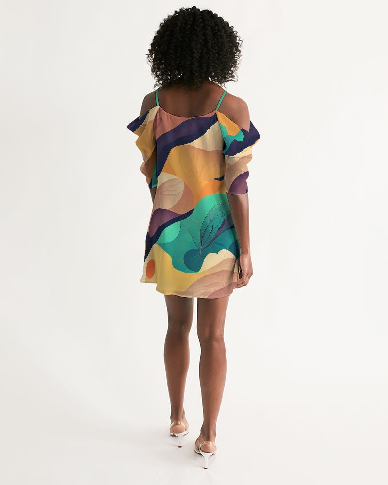 Cocktail Open Shoulder A-Line Dress