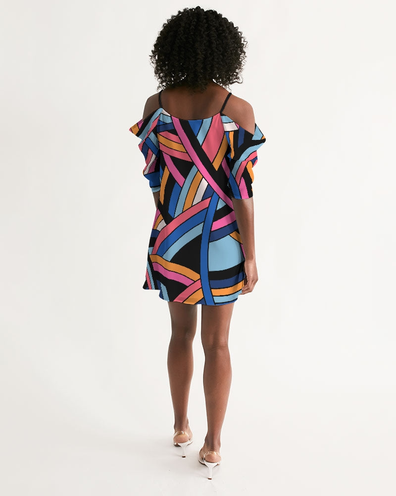 Fibers Vestido de Ombro Aberto A-Line