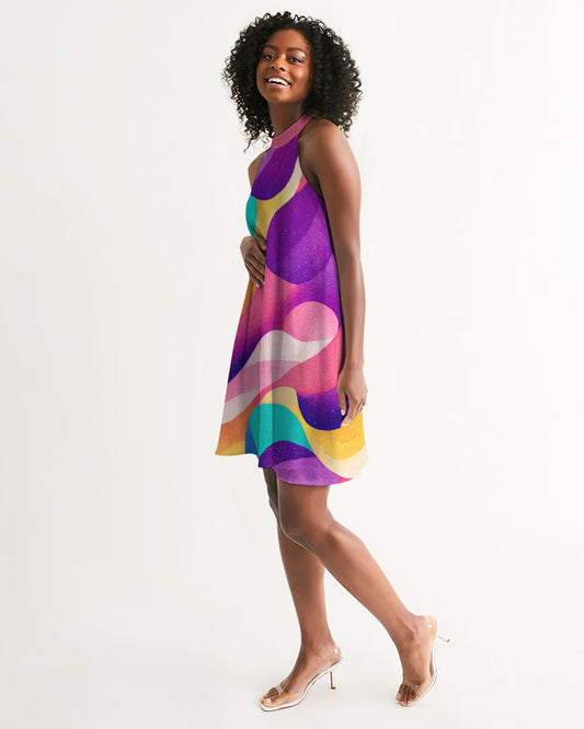 Summer Waves Halter Dress