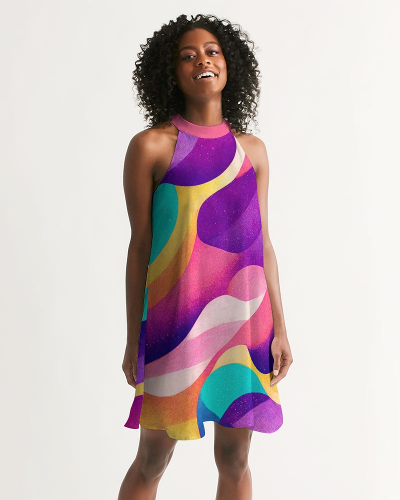 Summer Waves Halter Dress