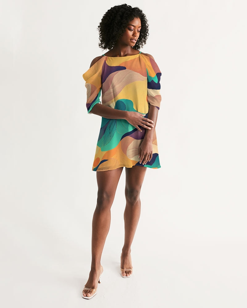 Cocktail Open Shoulder A-Line Dress