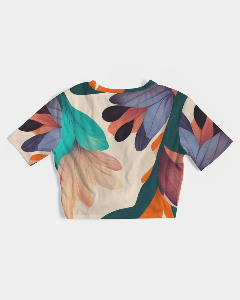 Magic Garden Twist-Front Cropped T-Shirt