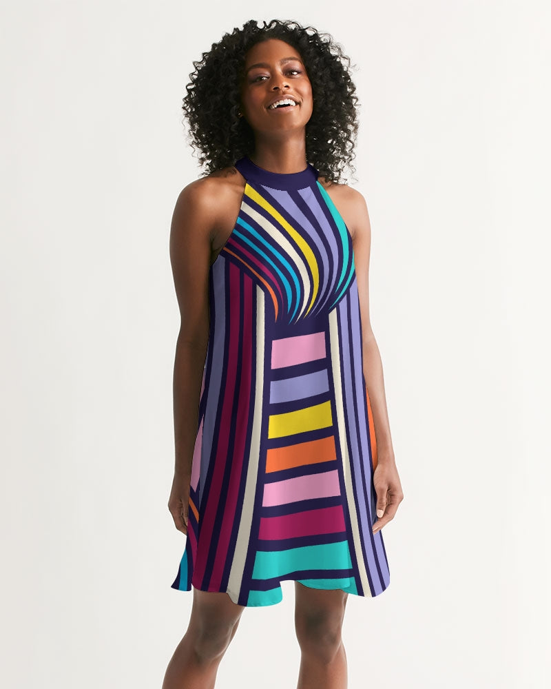 Lines of Harmony Halter Dress