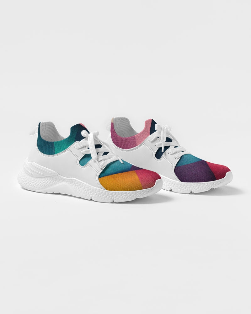 Colored Mesh Sneakers with Synthetic Leather