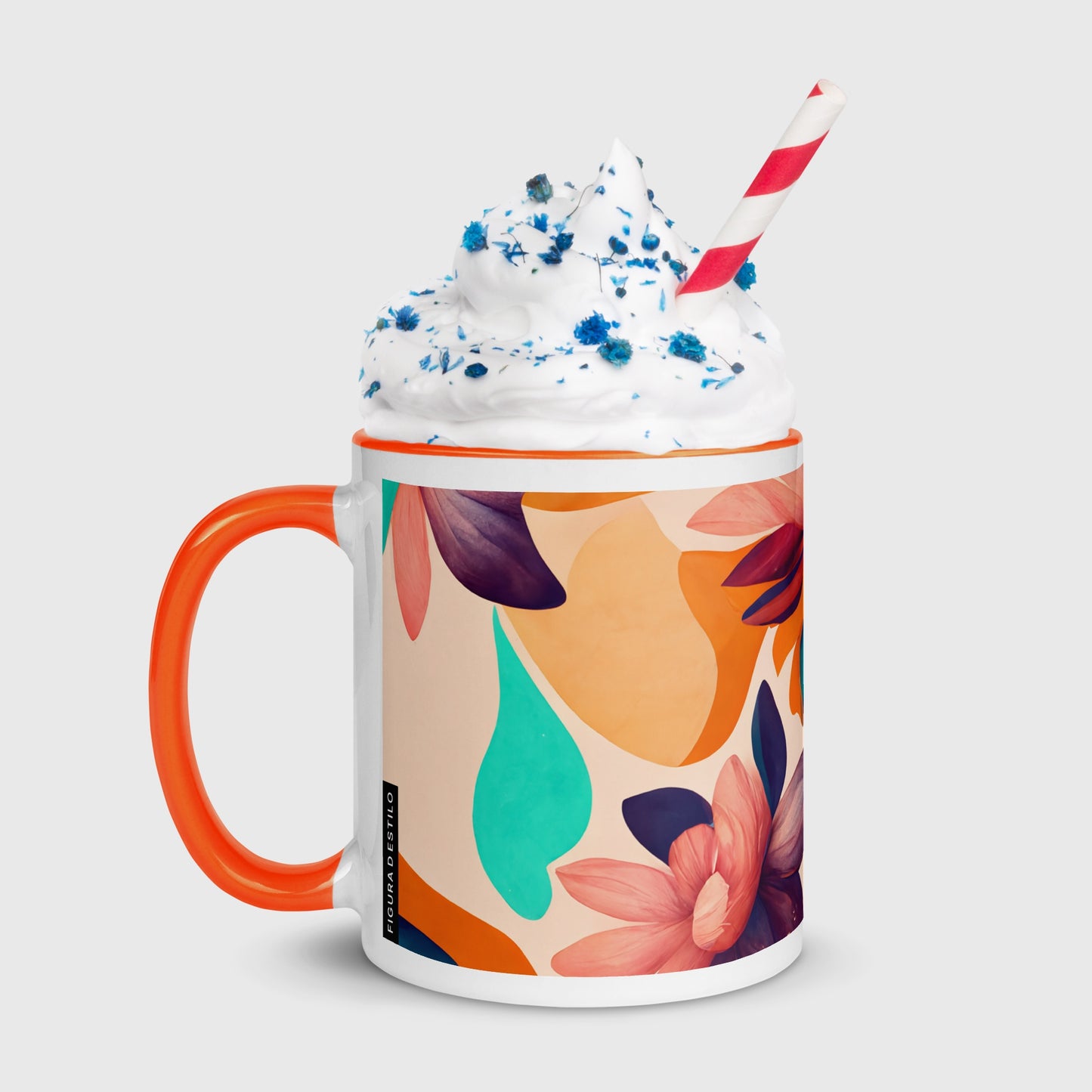 Flora Ceramic Mug with Color Inside