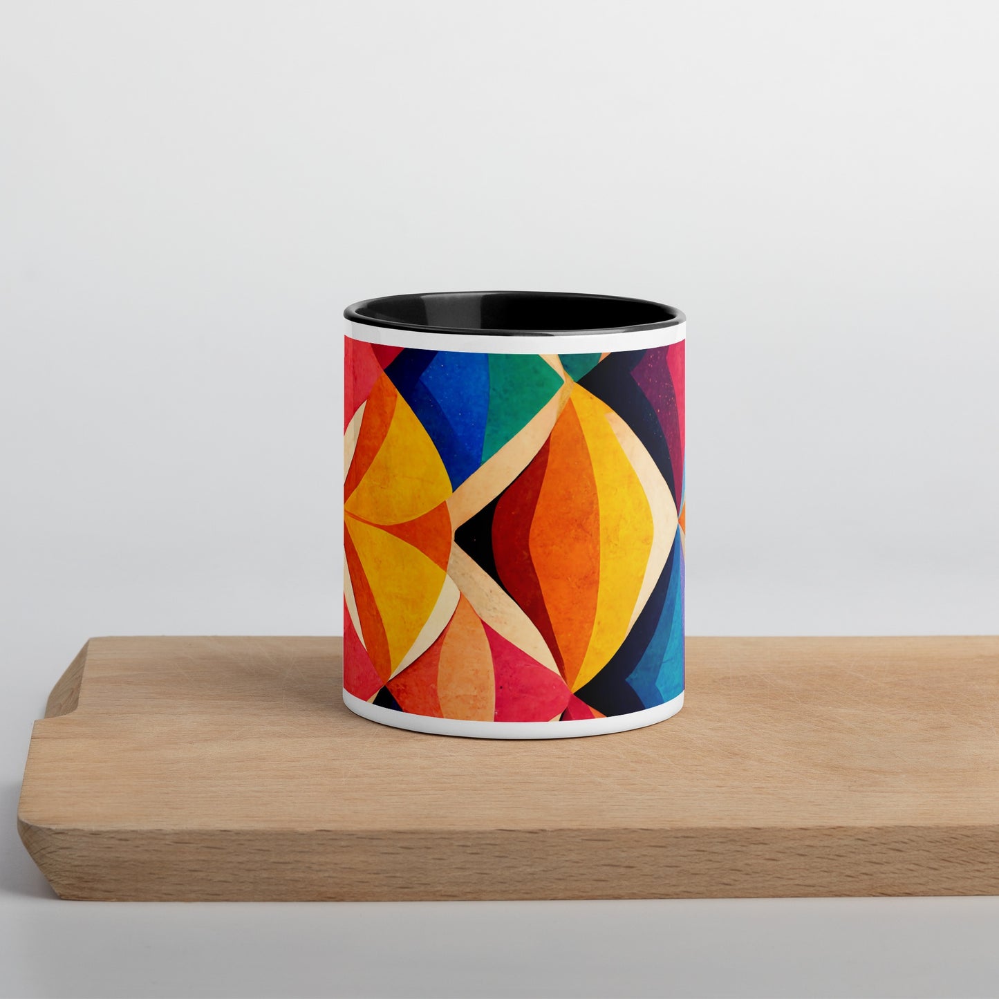 Symmetrical Illusion Caneca de Cerâmica com Interior Colorido