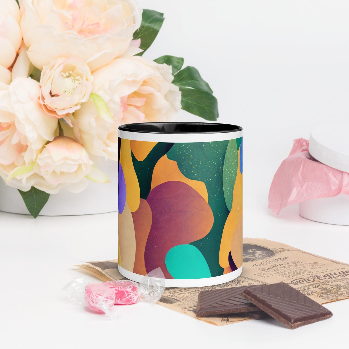 Water Lily Ceramic Mug with Color Inside