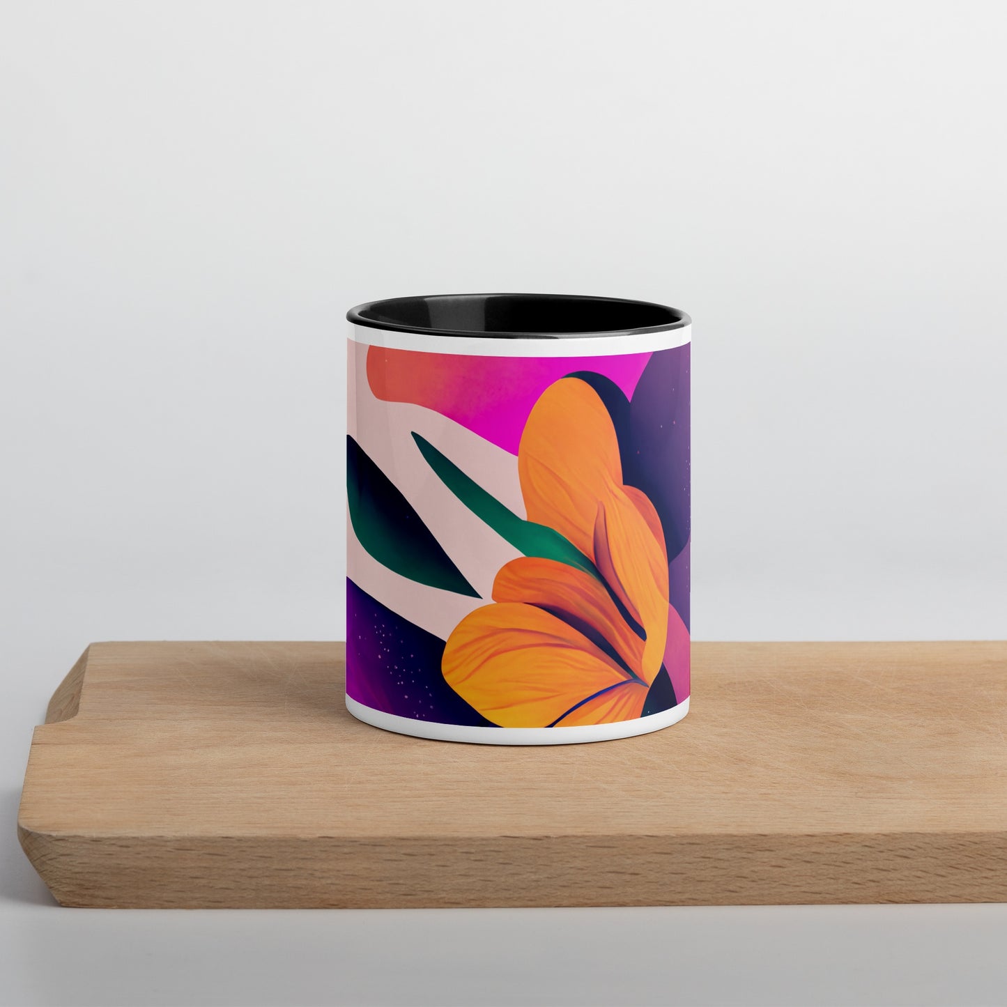 Zinnia Ceramic Mug with Color Inside