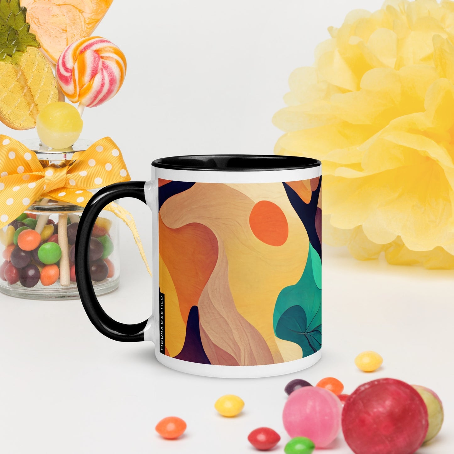 Cocktail Ceramic Mug with Color Inside