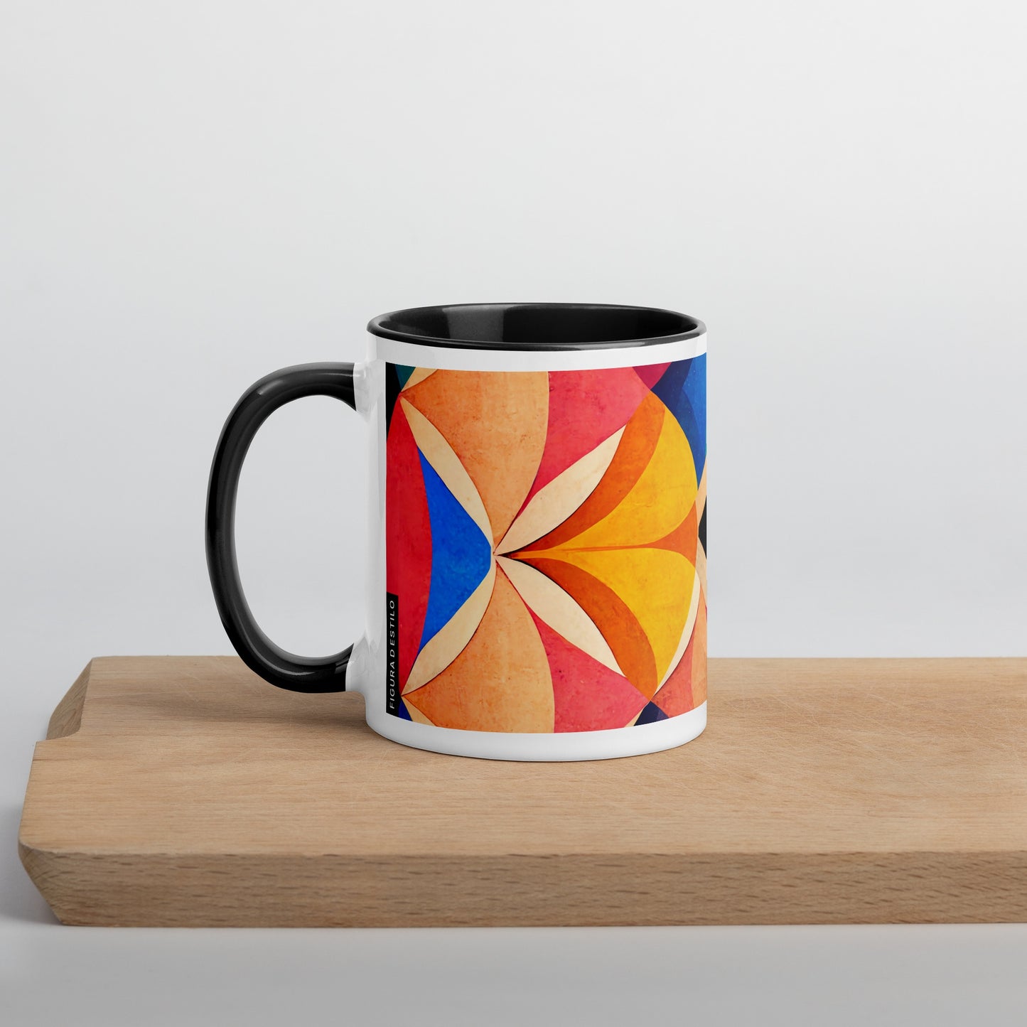 Symmetrical Illusion Caneca de Cerâmica com Interior Colorido