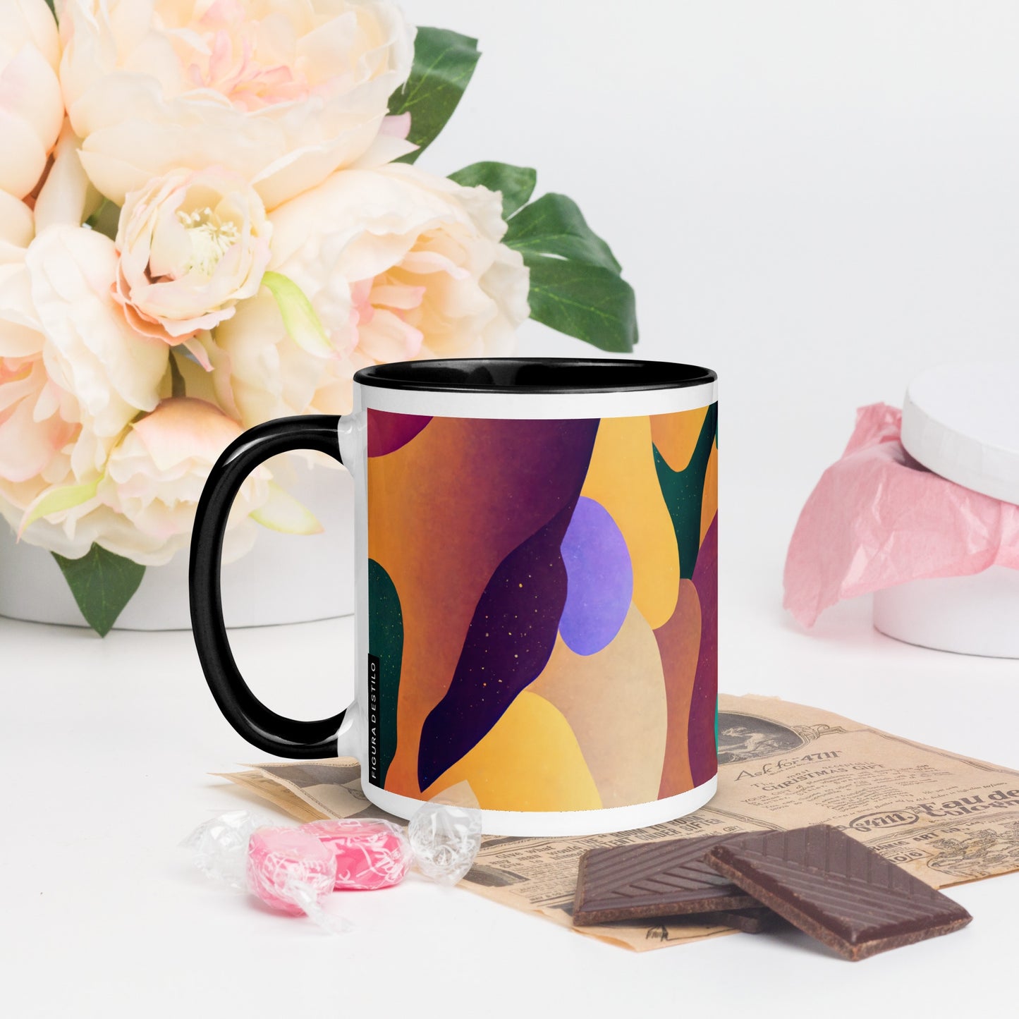 Water Lily Ceramic Mug with Color Inside