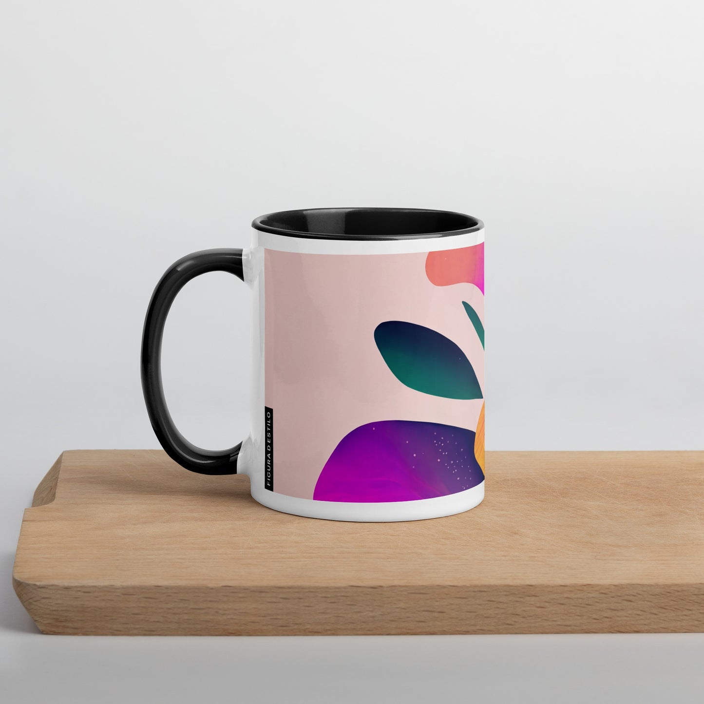 Zinnia Ceramic Mug with Color Inside