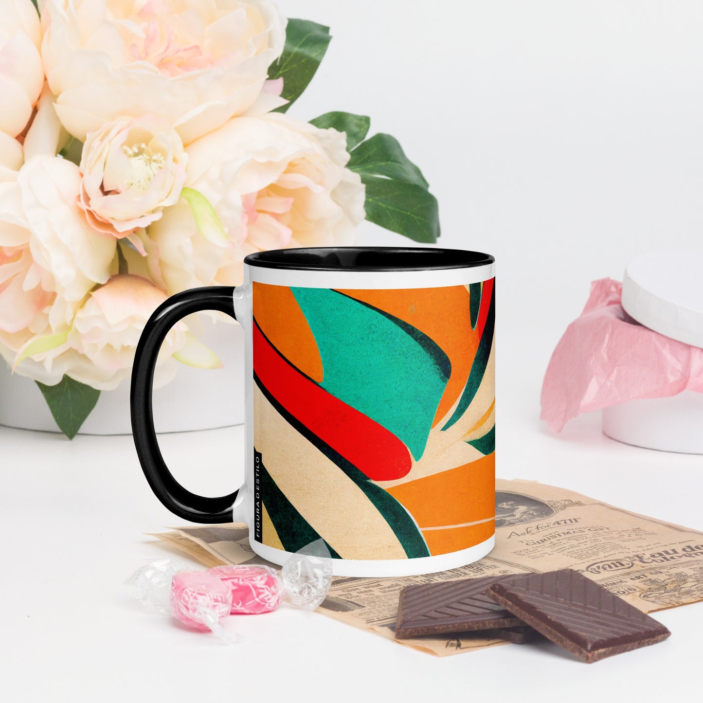 Hot Forest Ceramic Mug with Color Inside