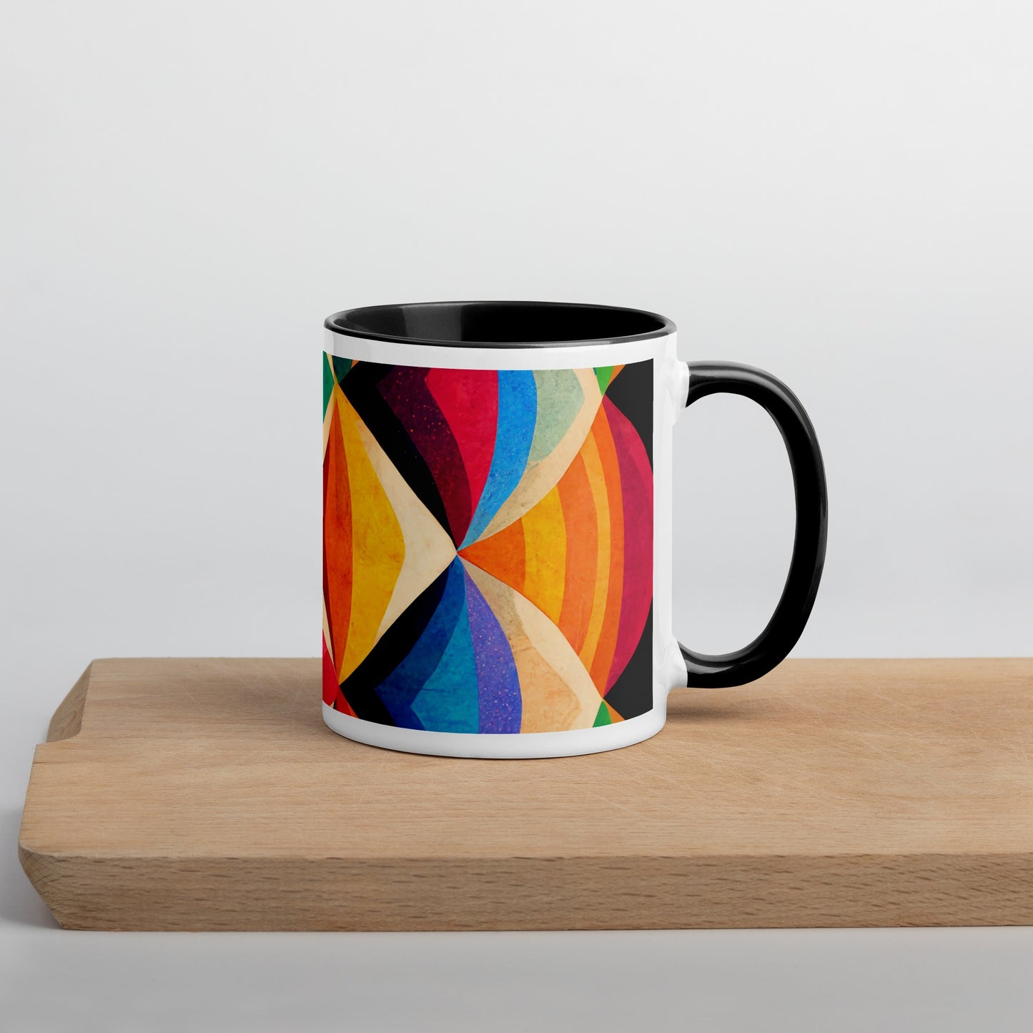 Symmetrical Illusion Caneca de Cerâmica com Interior Colorido