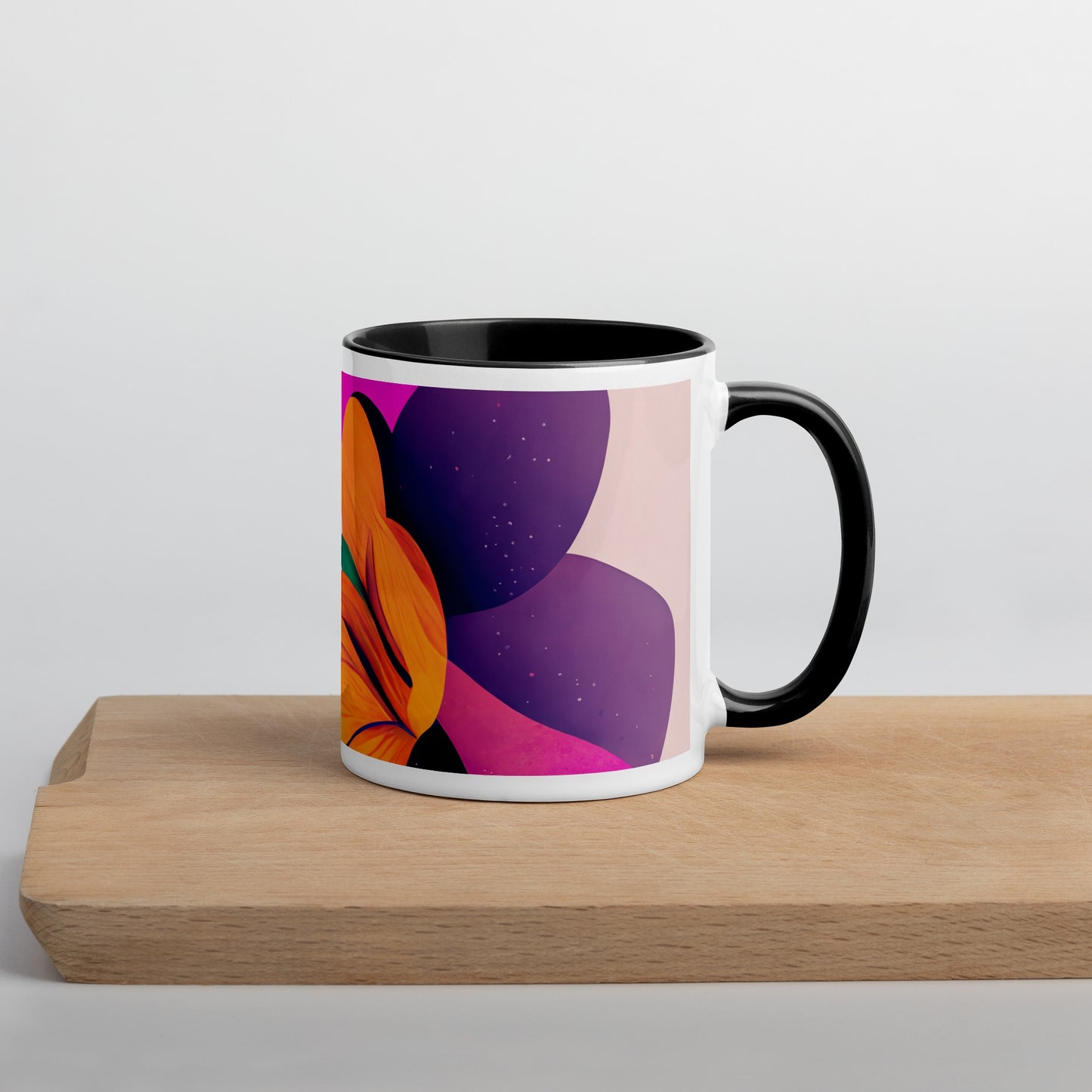 Zinnia Ceramic Mug with Color Inside