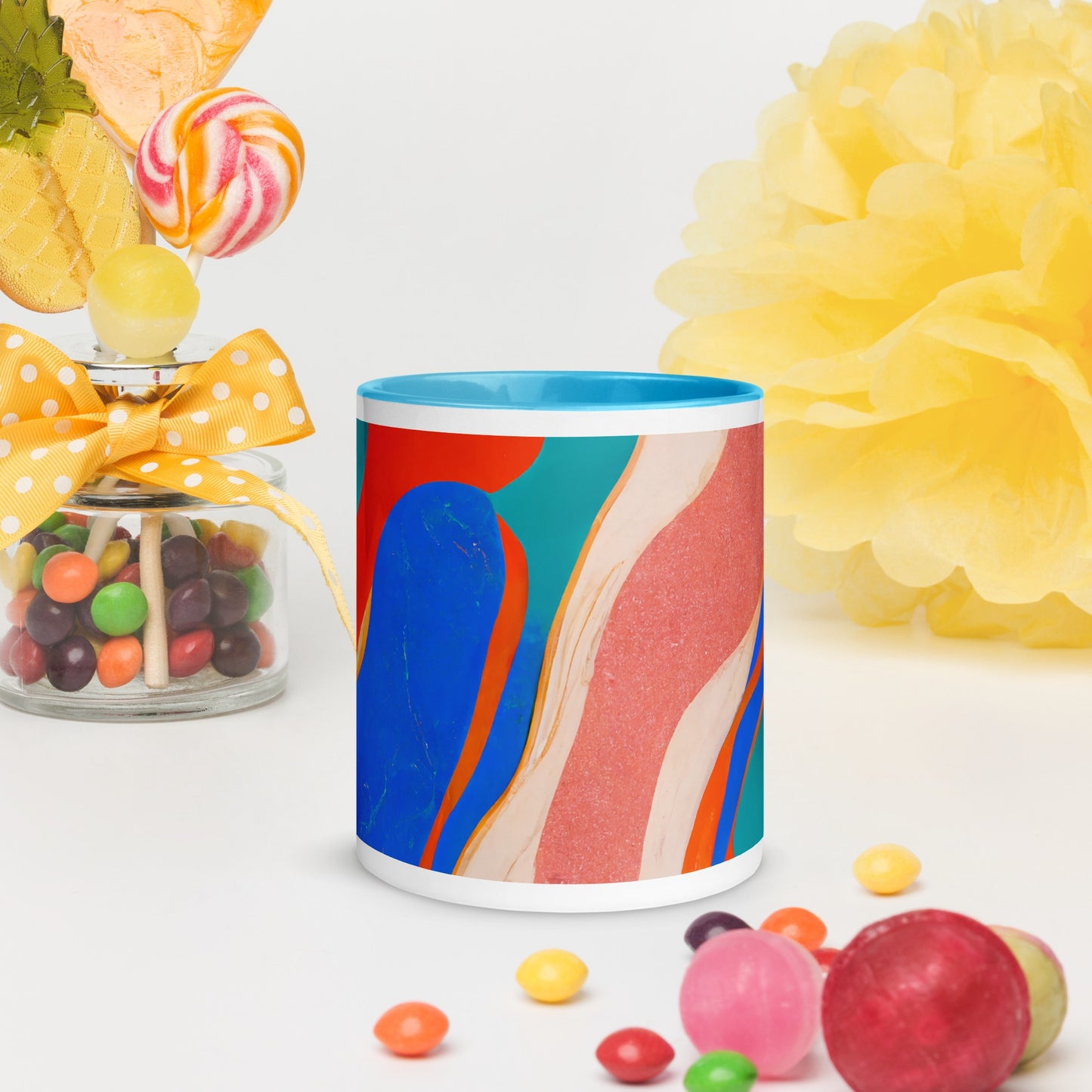 Marble Wonder Ceramic Mug with Color Inside