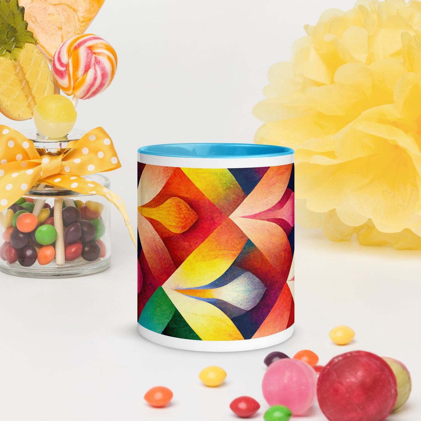Petals Ceramic Mug with Color Inside
