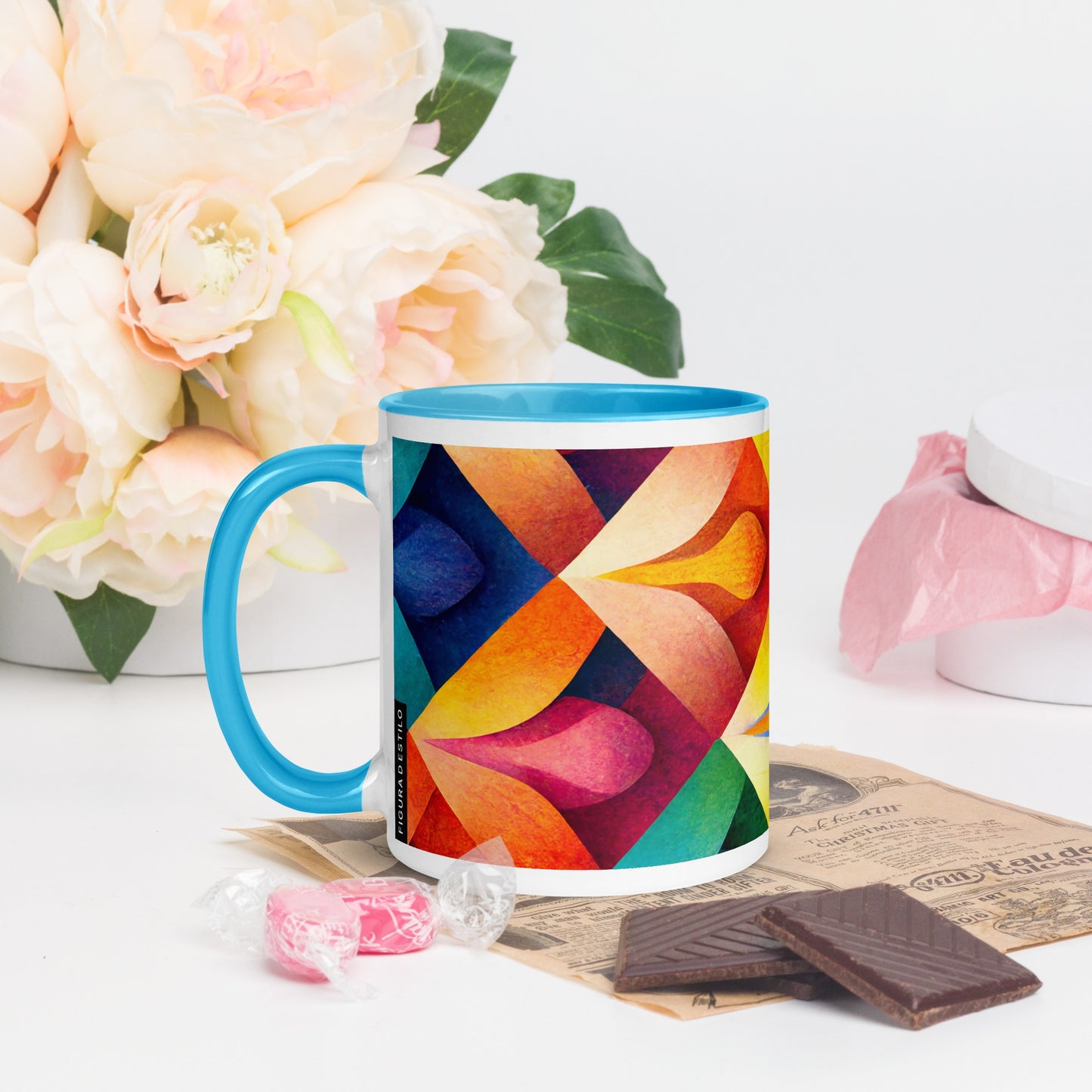 Petals Ceramic Mug with Color Inside