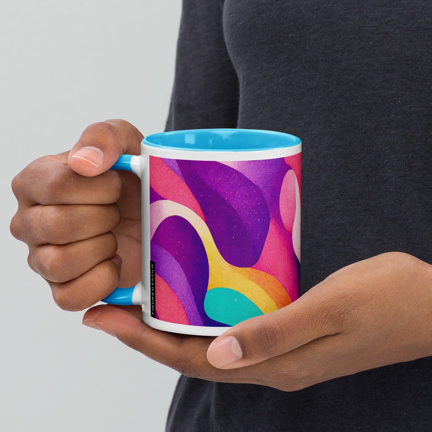 Summer Waves Ceramic Mug with Color Inside