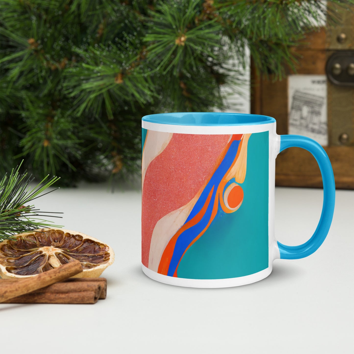Marble Wonder Ceramic Mug with Color Inside