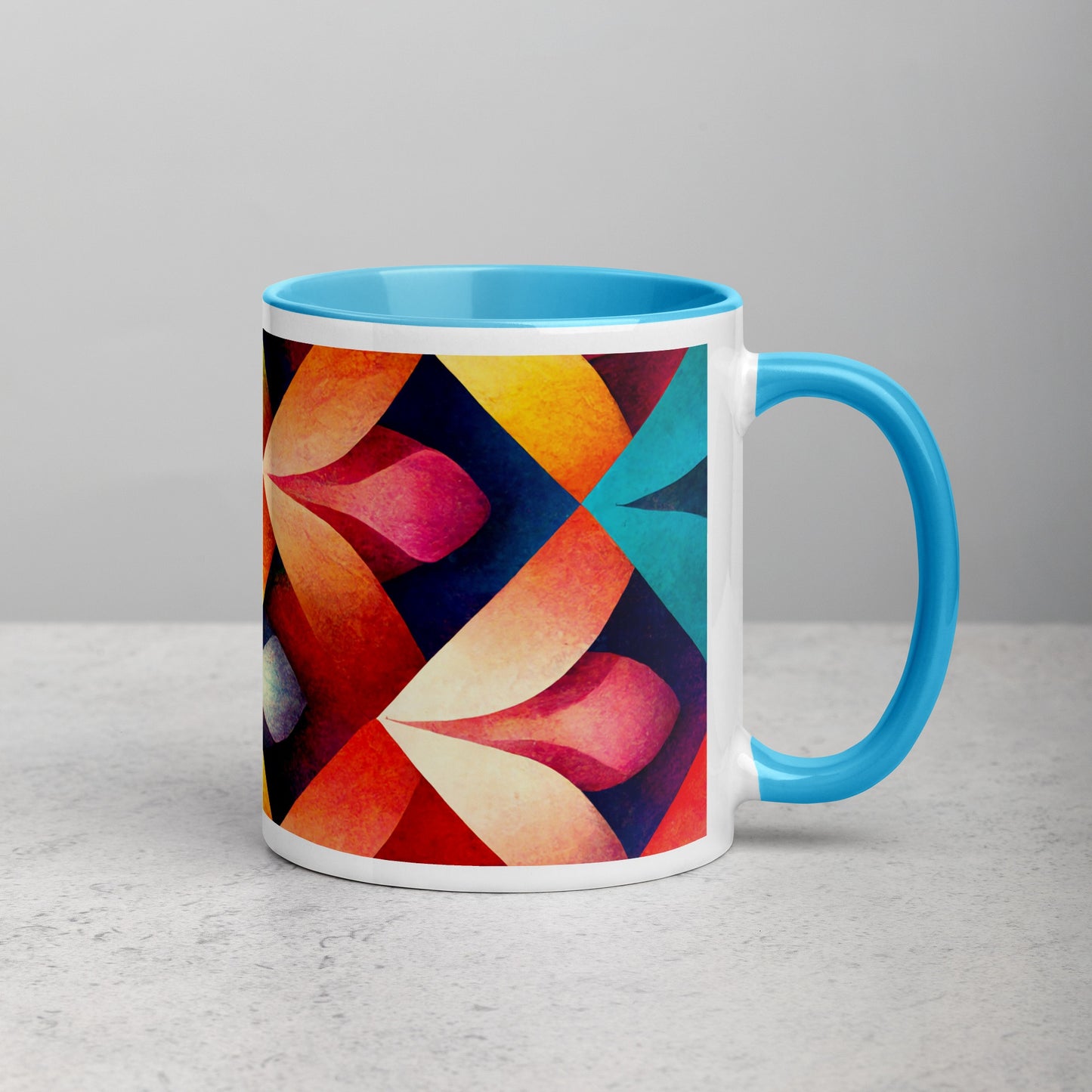 Petals Ceramic Mug with Color Inside