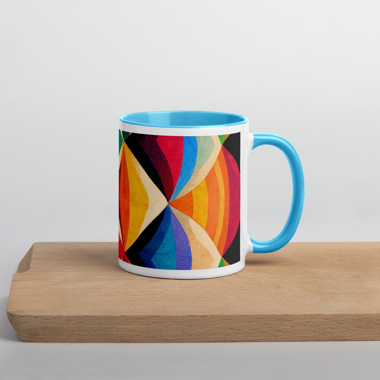 Symmetrical Illusion Caneca de Cerâmica com Interior Colorido