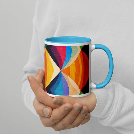 Symmetrical Illusion Ceramic Mug with Color Inside