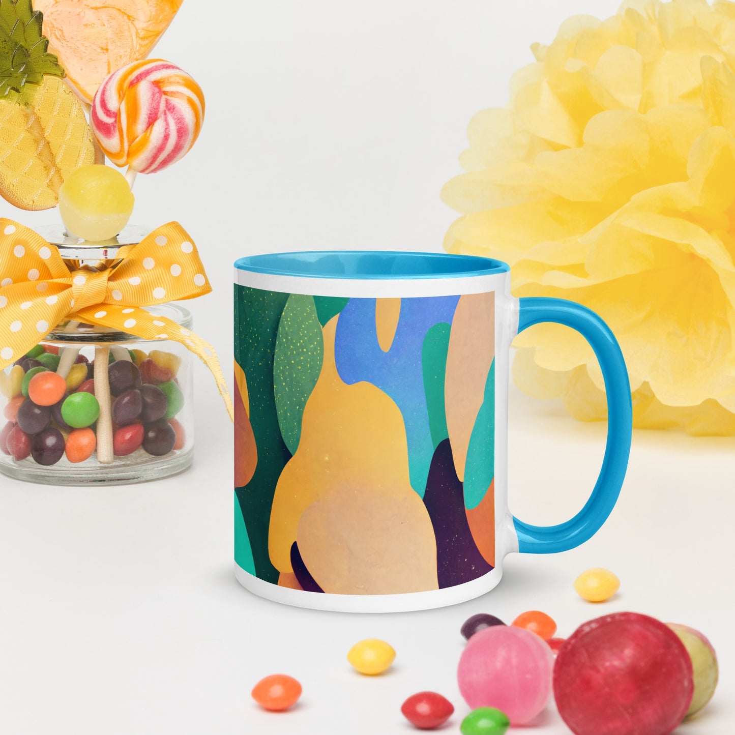 Water Lily Ceramic Mug with Color Inside