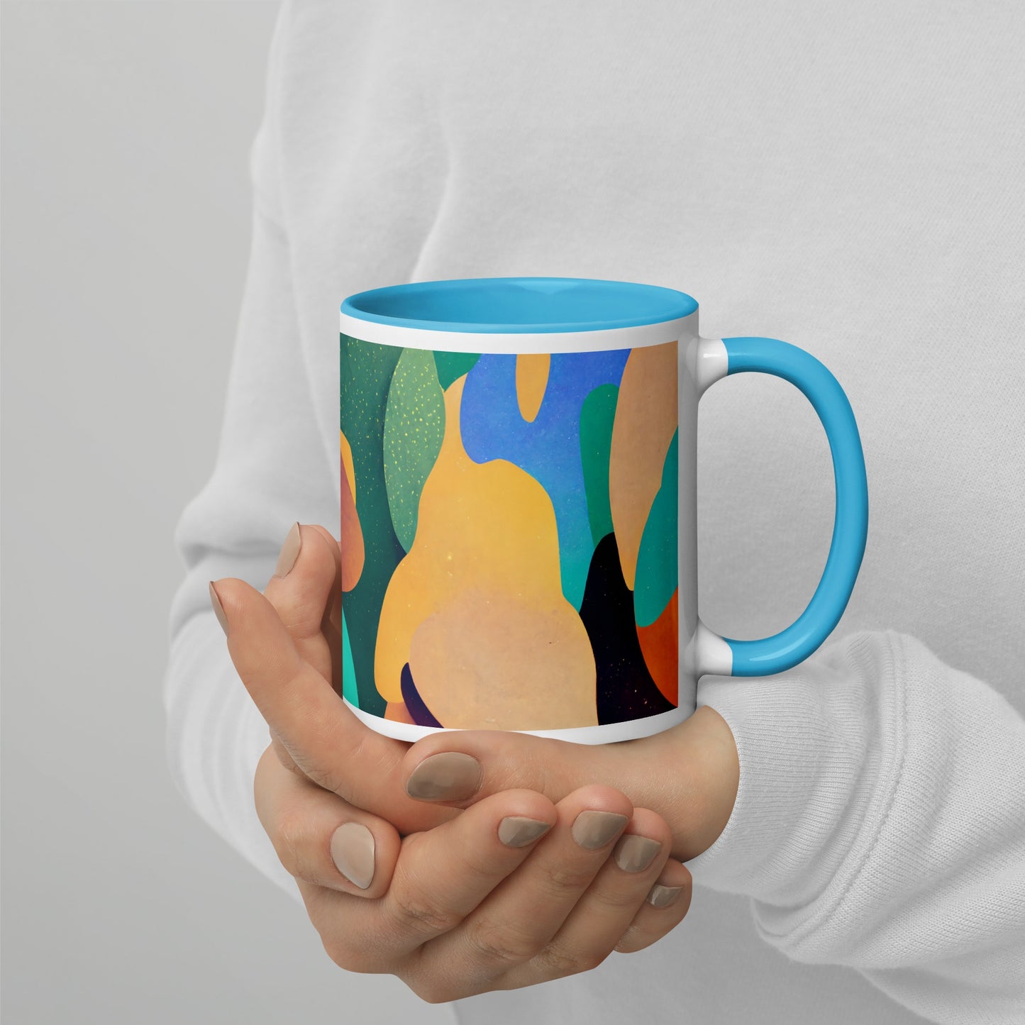 Water Lily Ceramic Mug with Color Inside