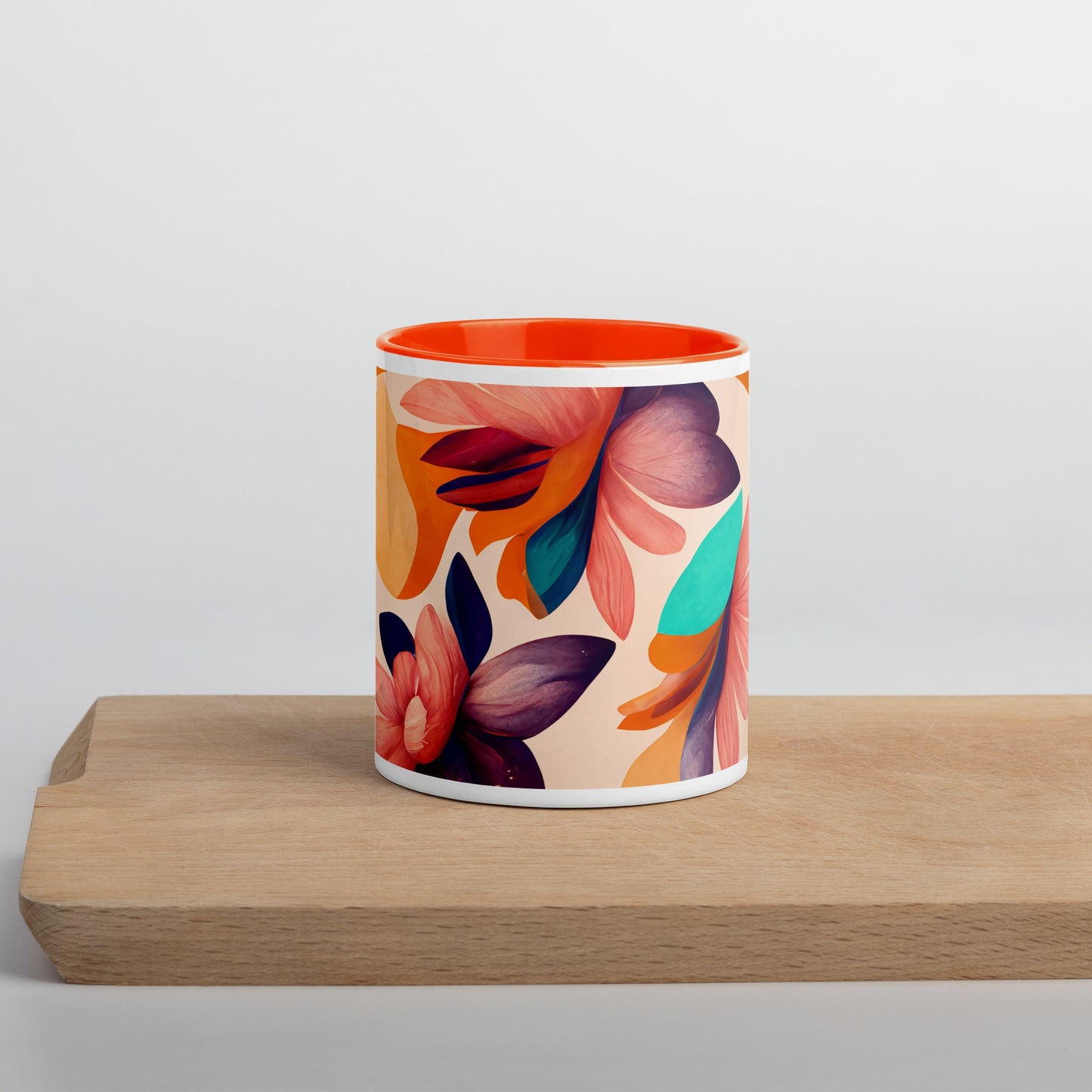 Flora Ceramic Mug with Color Inside