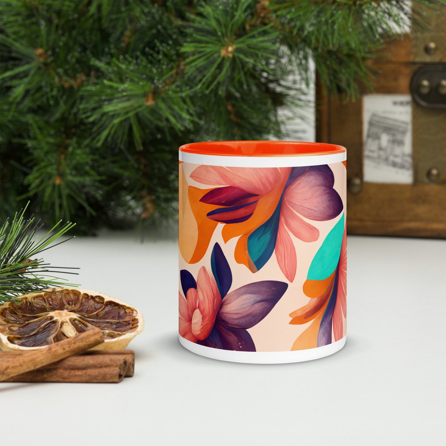 Flora Ceramic Mug with Color Inside
