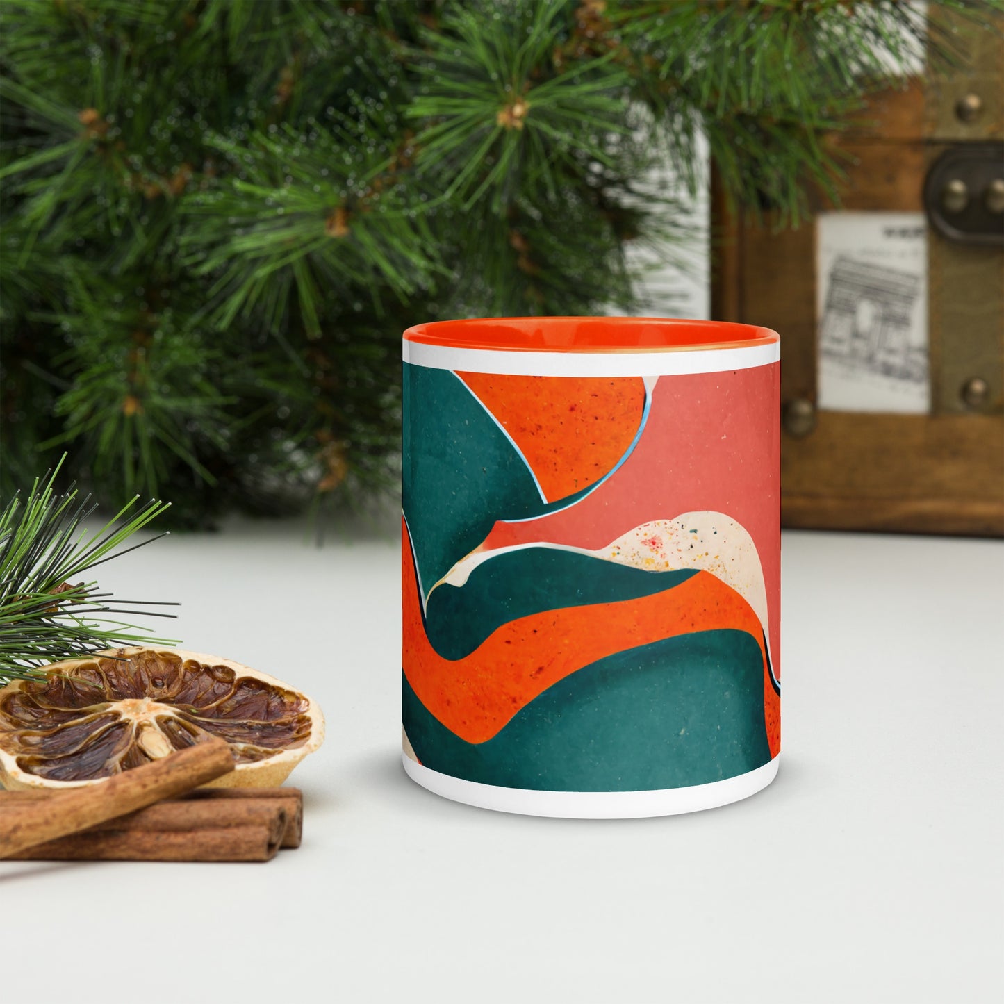 Gold Amber Ceramic Mug with Color Inside