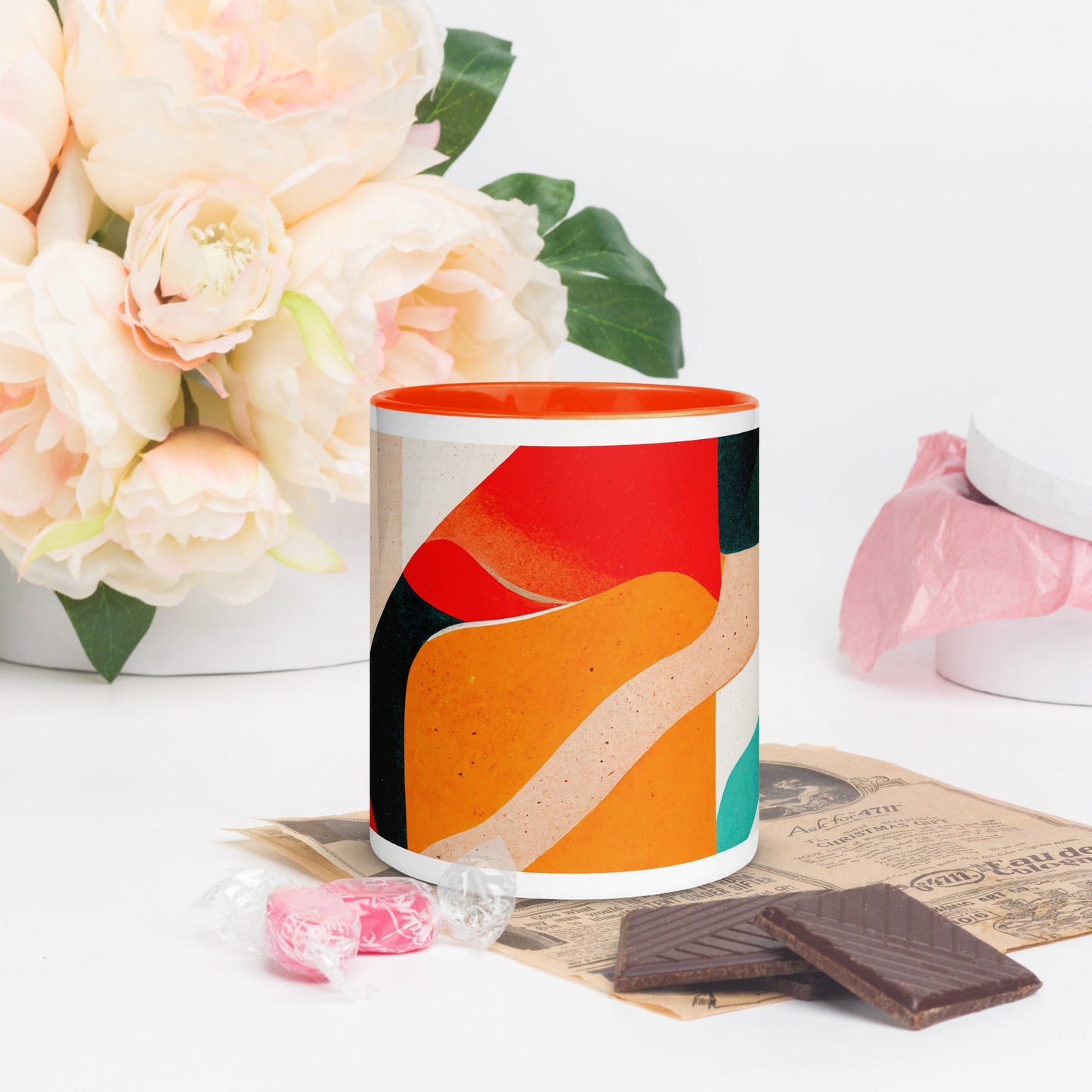 Jelly Bread Ceramic Mug with Color Inside