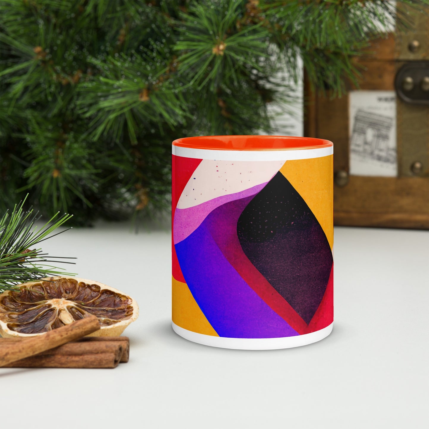 Rising Sun Ceramic Mug with Color Inside