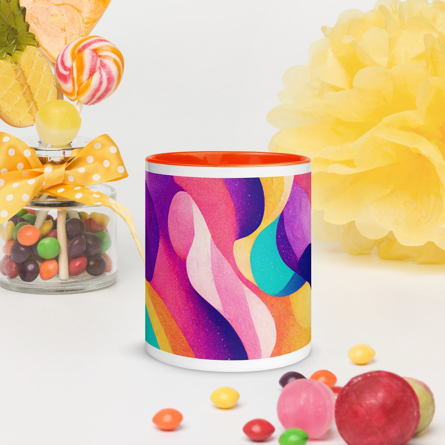 Summer Waves Ceramic Mug with Color Inside