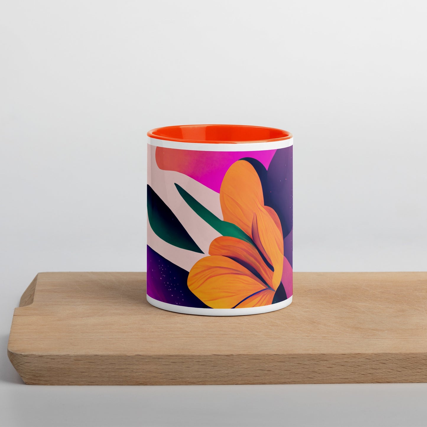 Zinnia Ceramic Mug with Color Inside