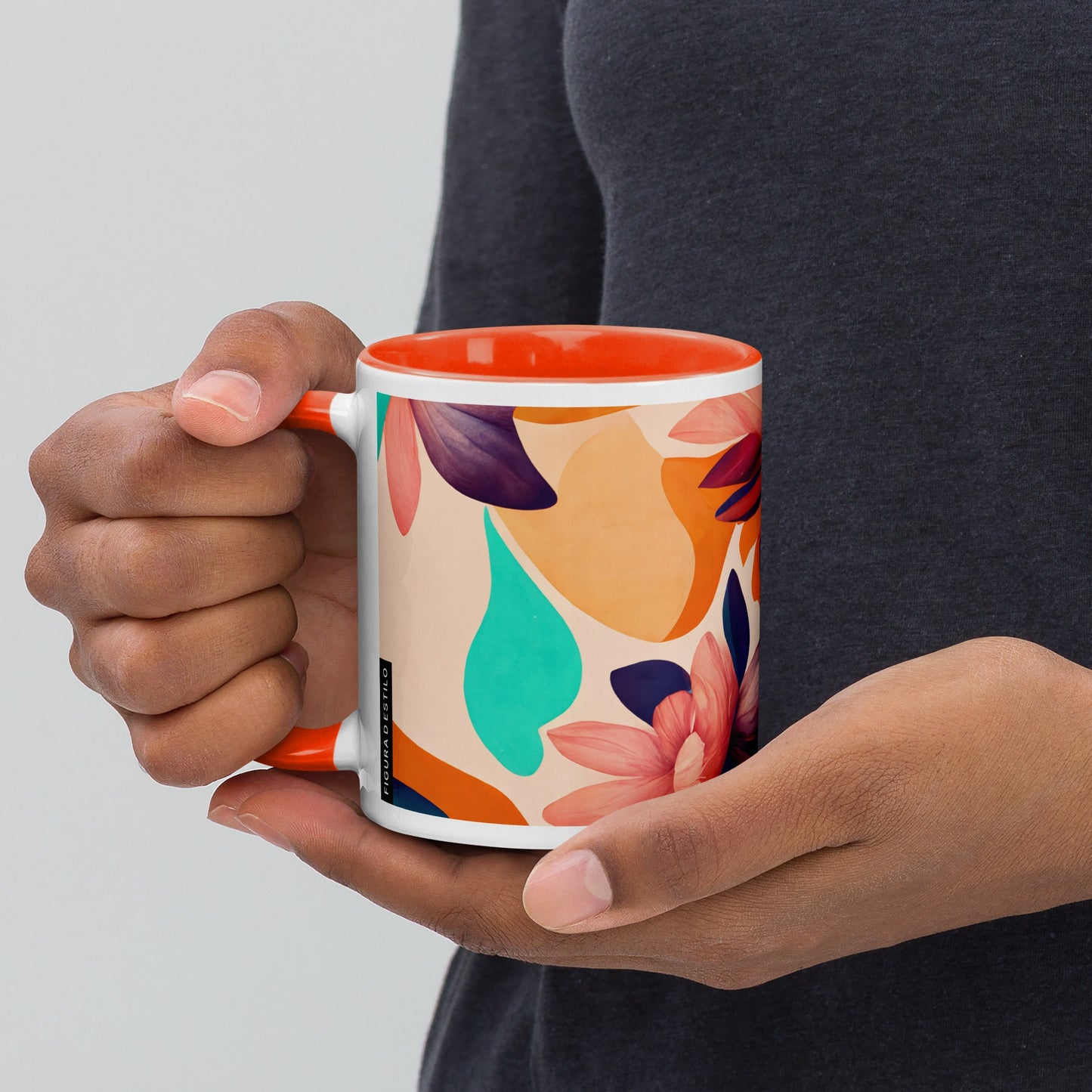 Flora Ceramic Mug with Color Inside