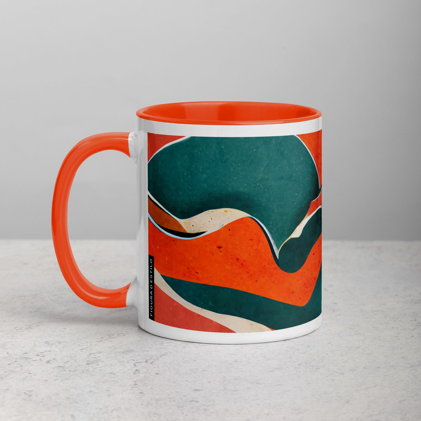 Gold Amber Ceramic Mug with Color Inside