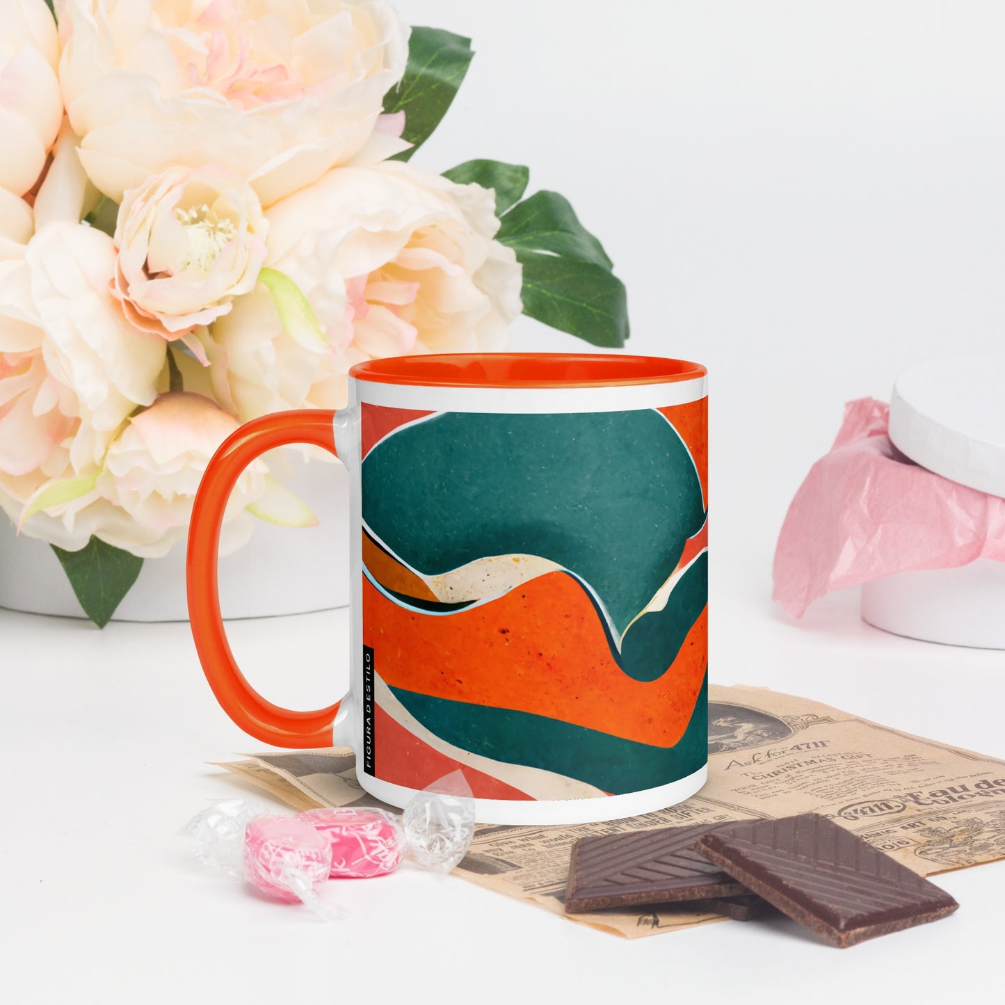 Gold Amber Ceramic Mug with Color Inside