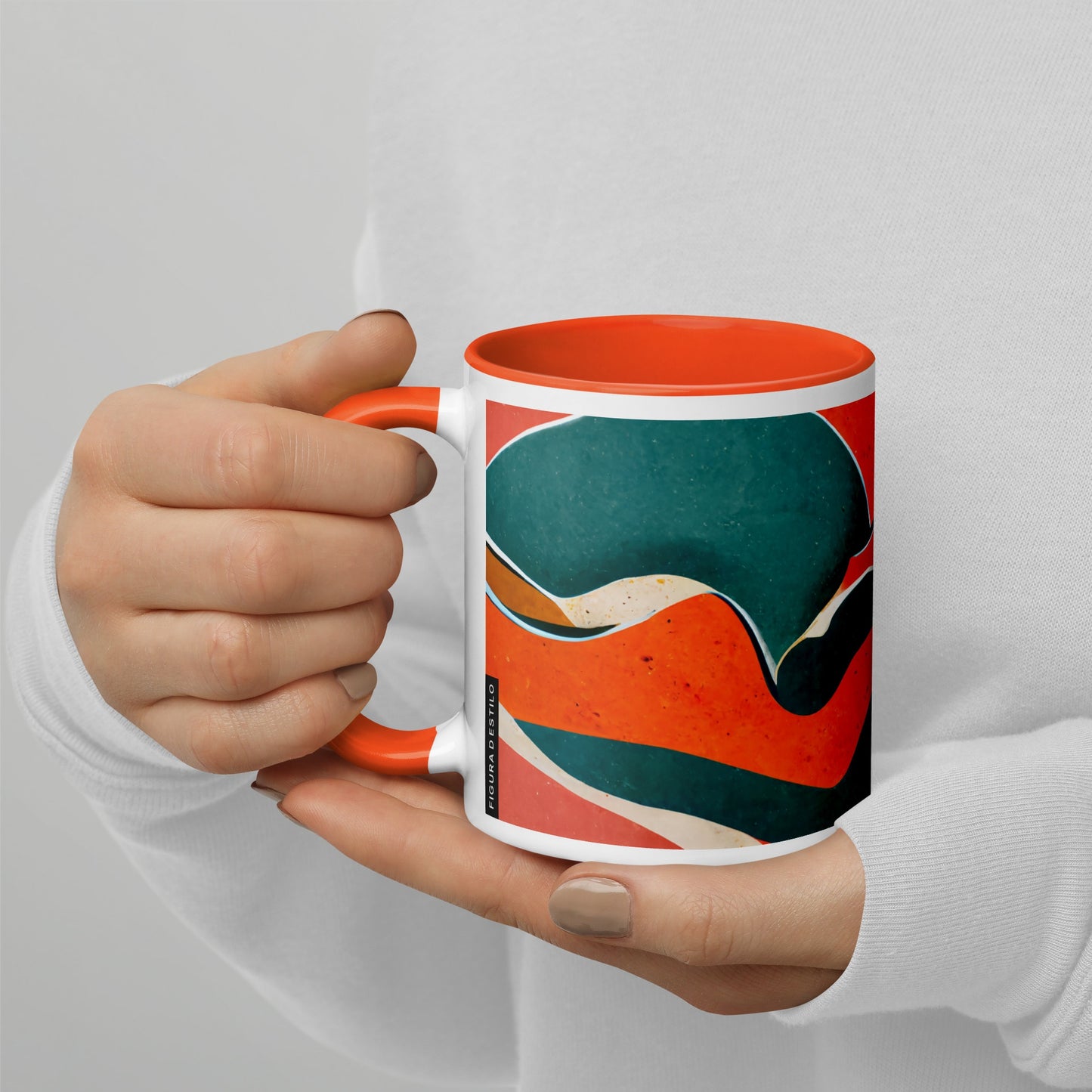 Gold Amber Ceramic Mug with Color Inside