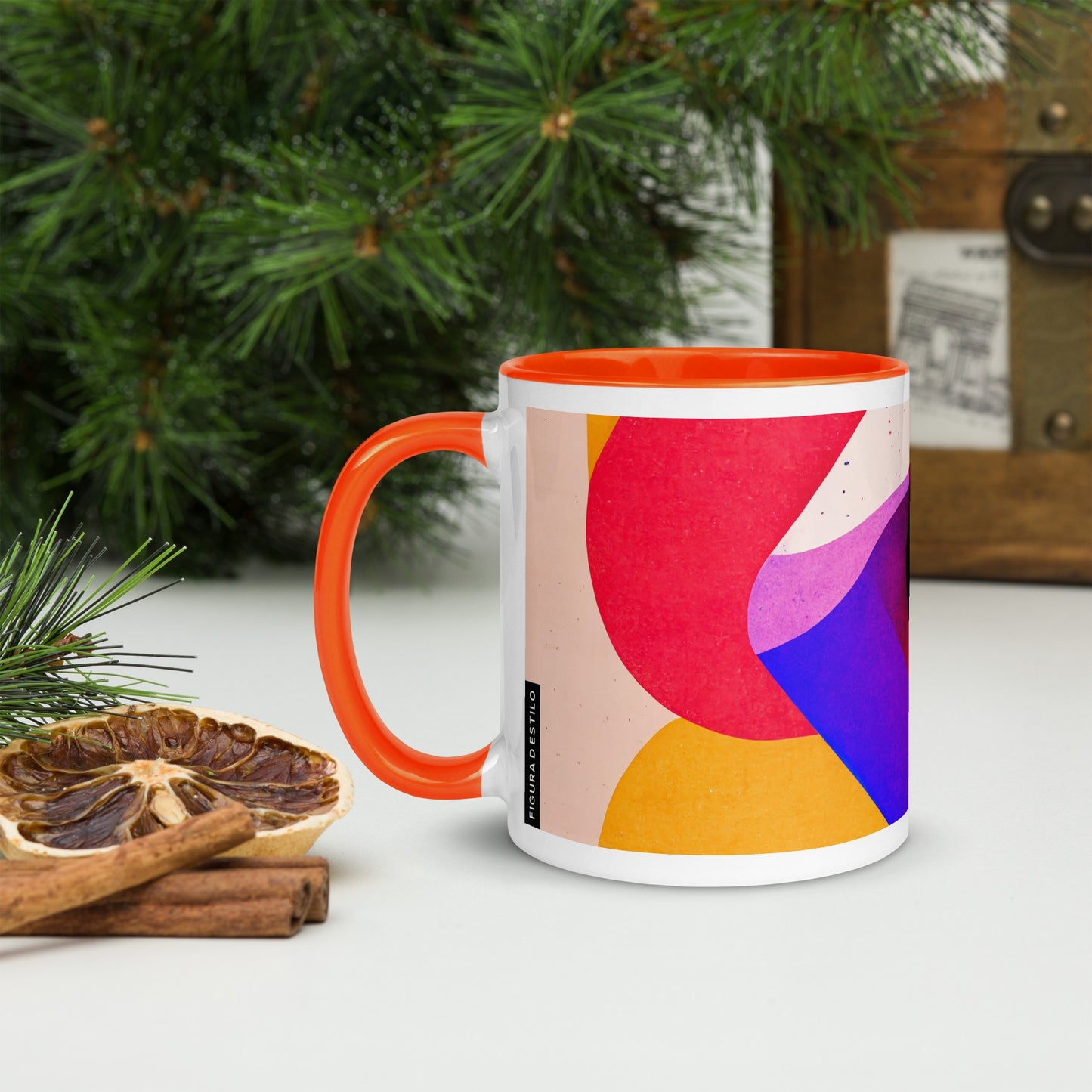 Rising Sun Ceramic Mug with Color Inside