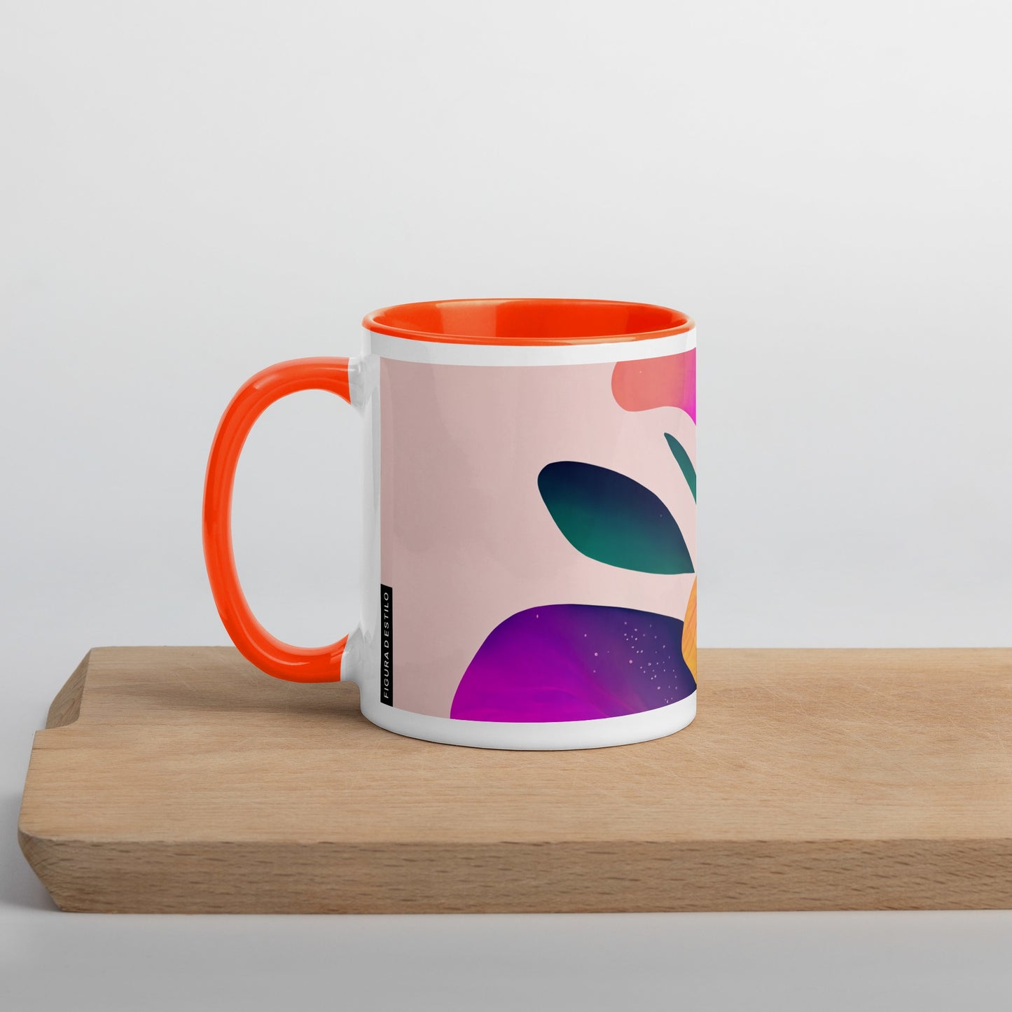 Zinnia Ceramic Mug with Color Inside