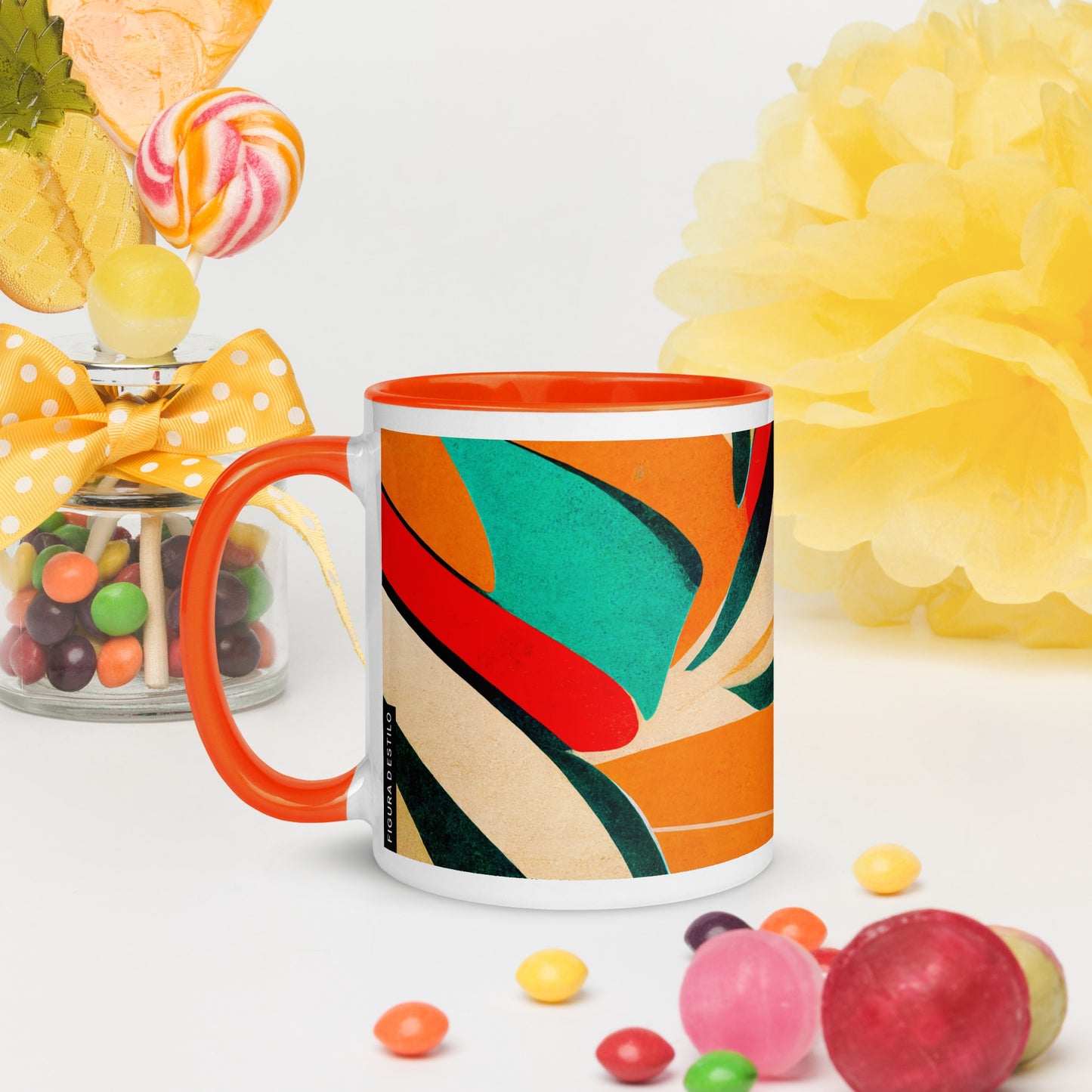 Hot Forest Ceramic Mug with Color Inside
