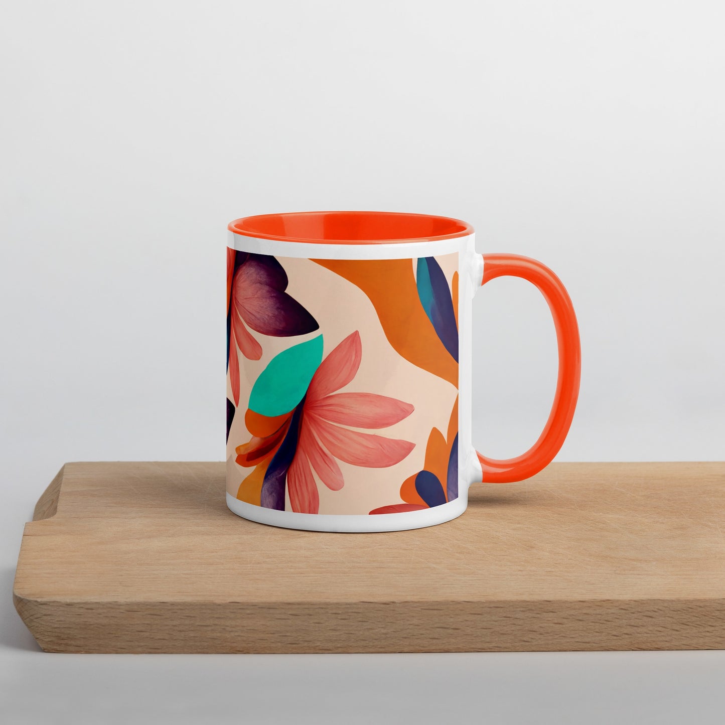 Flora Ceramic Mug with Color Inside