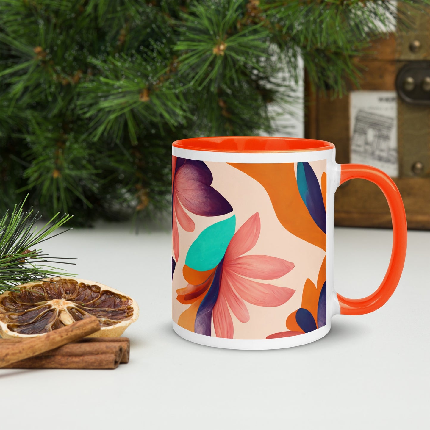 Flora Ceramic Mug with Color Inside