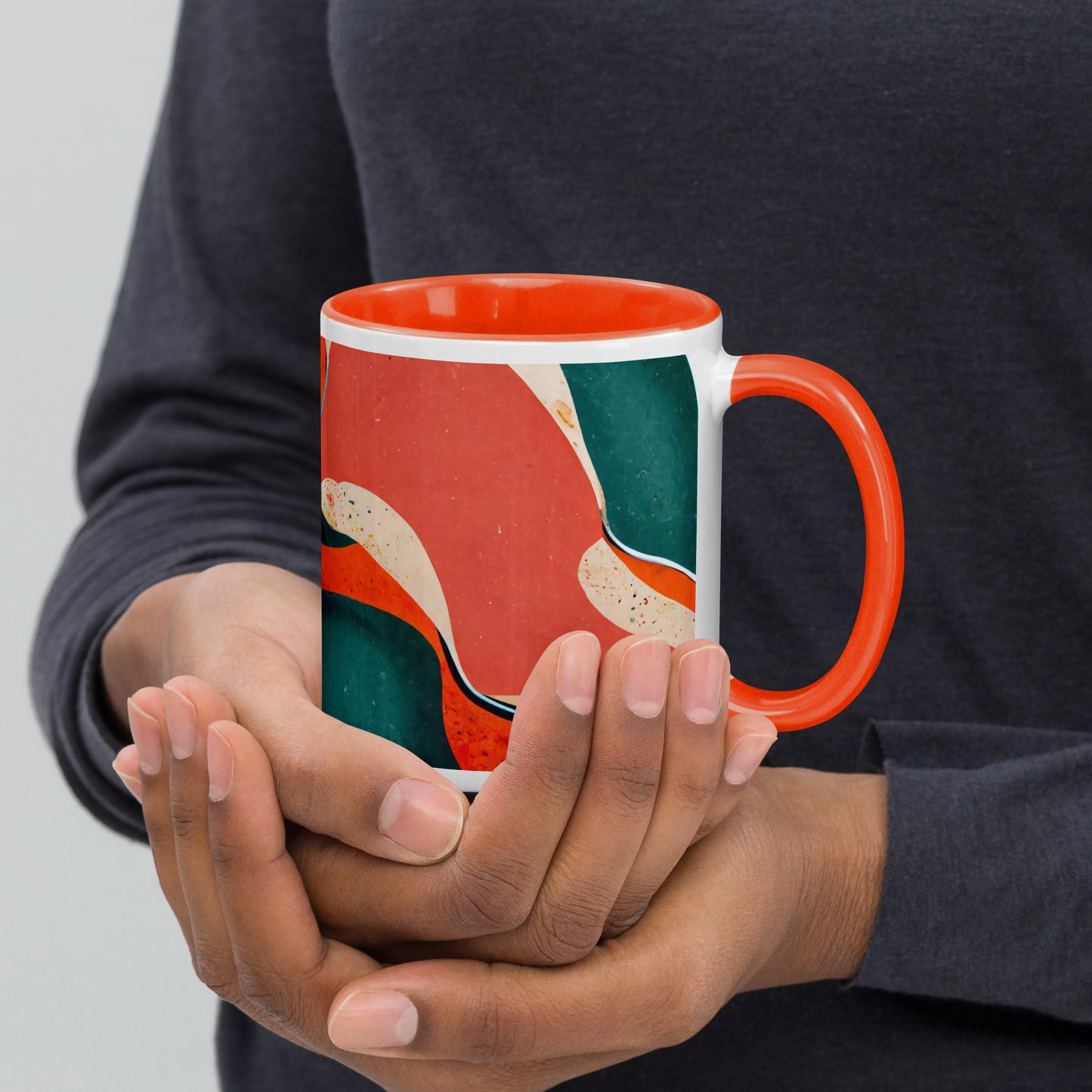 Gold Amber Ceramic Mug with Color Inside