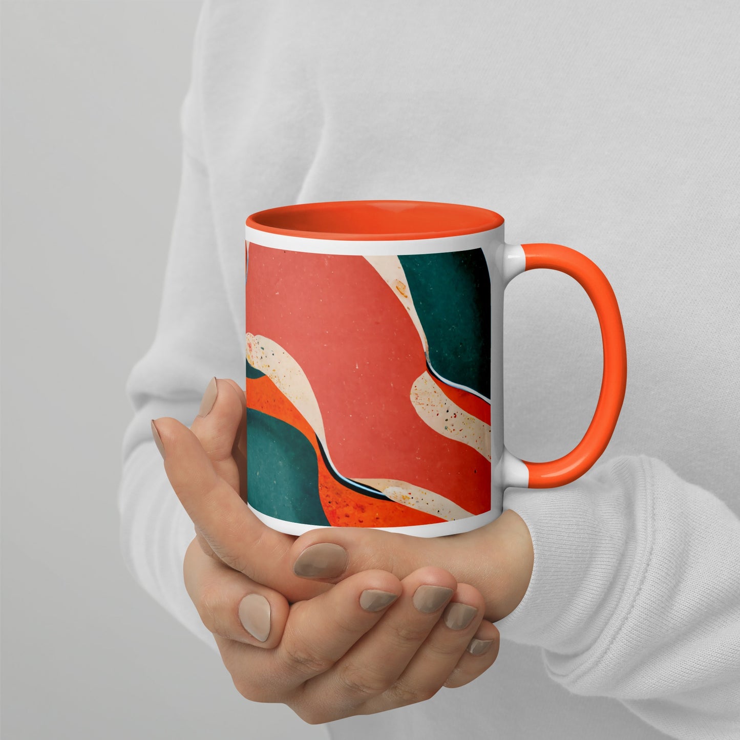 Gold Amber Ceramic Mug with Color Inside