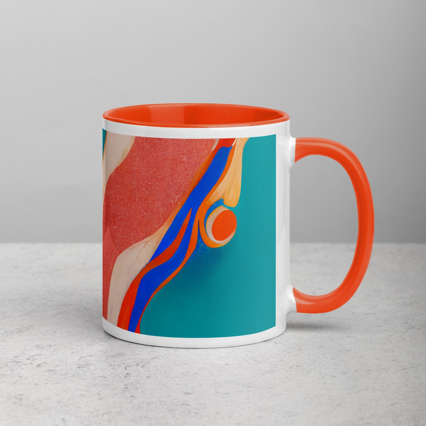 Marble Wonder Ceramic Mug with Color Inside