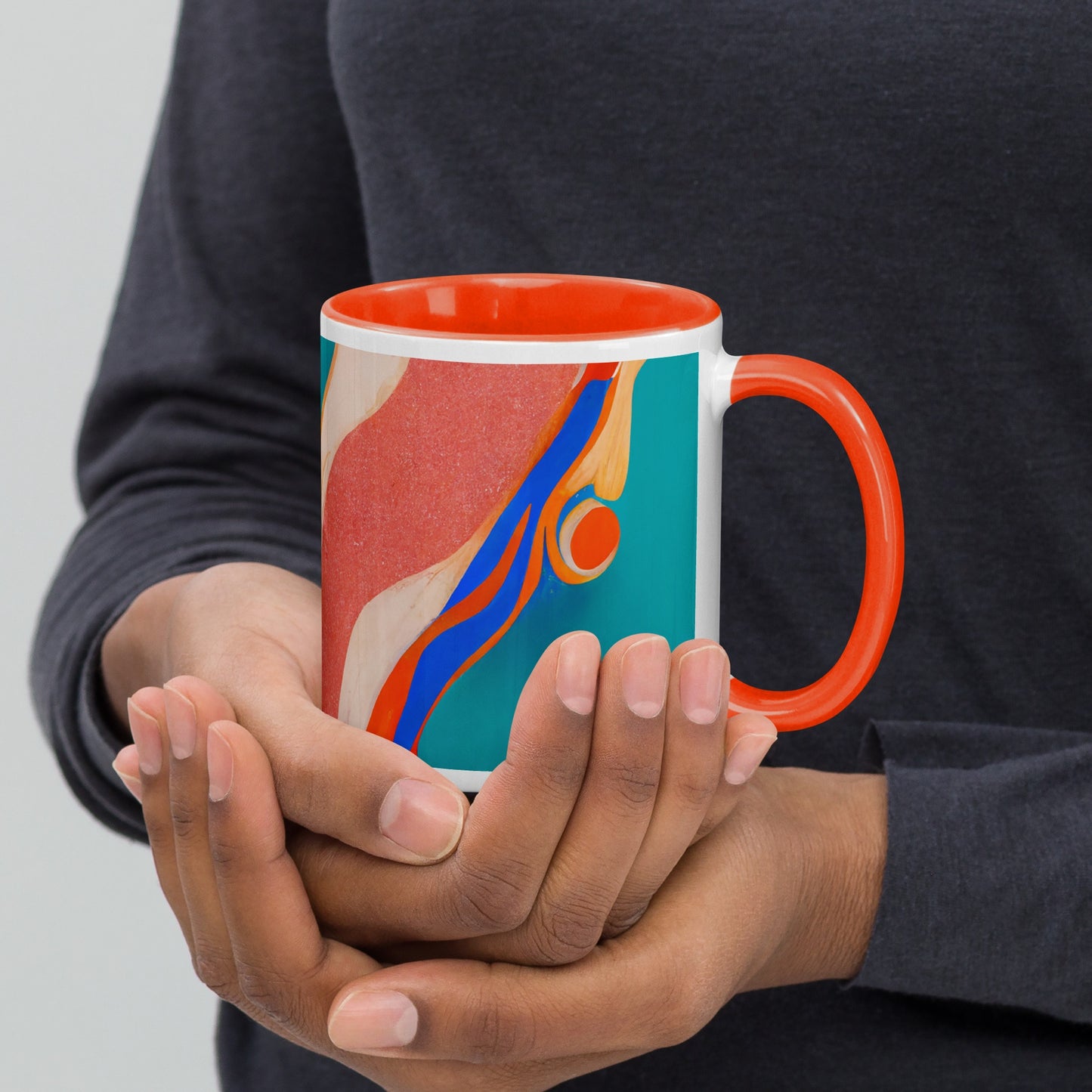 Marble Wonder Ceramic Mug with Color Inside