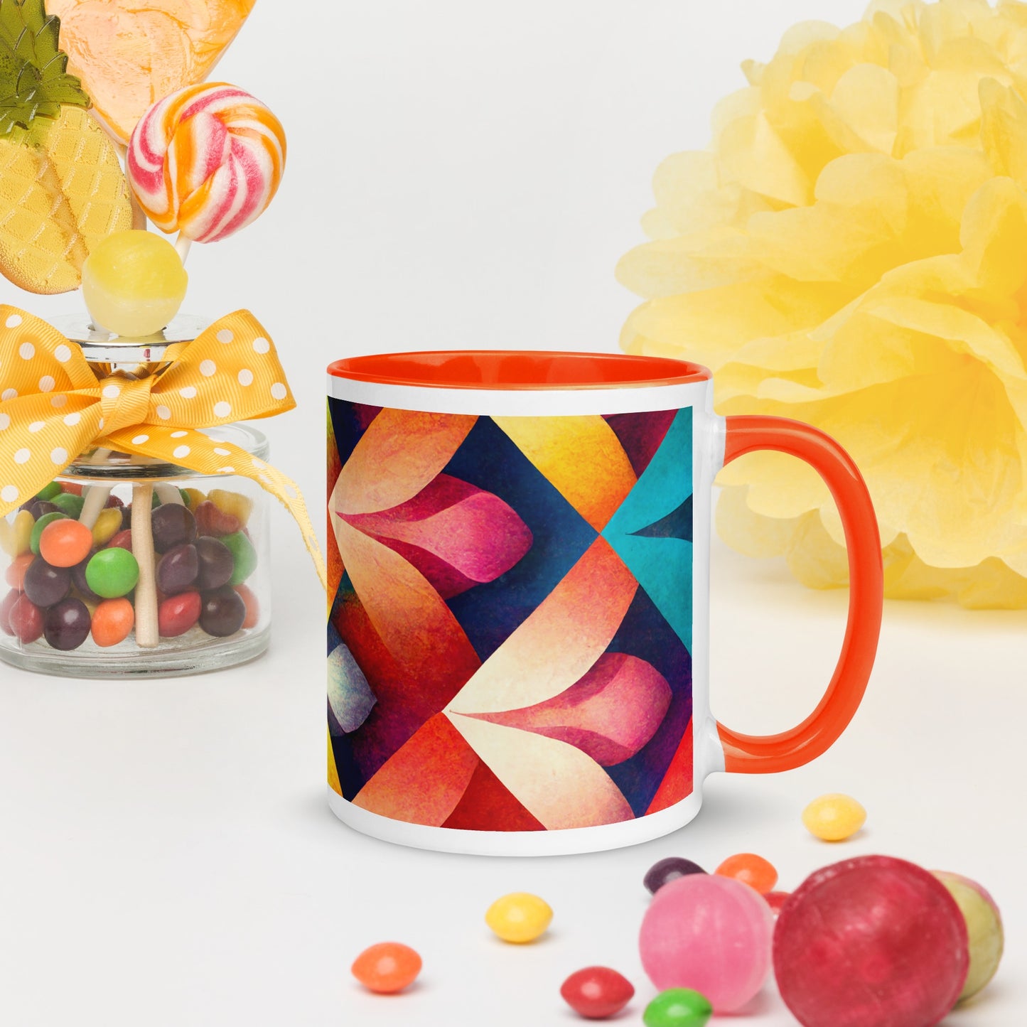 Petals Ceramic Mug with Color Inside